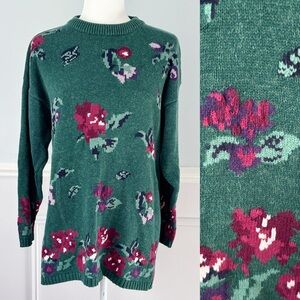Vintage Northern Reflections Floral Sweater 100% Cotton Cottagecore Grandmacore
